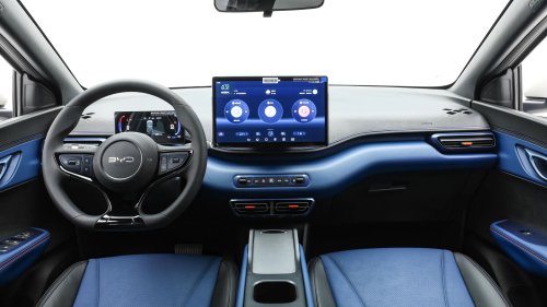 New BYD Seagull interior exposed with a large center console and one big screen