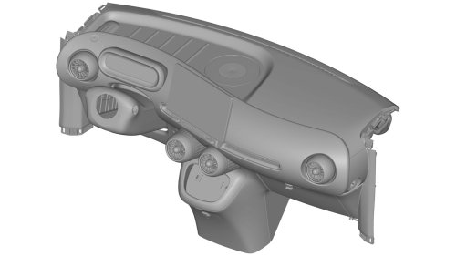 Smart, Smart #2 interior exposed in patent image with a large screen