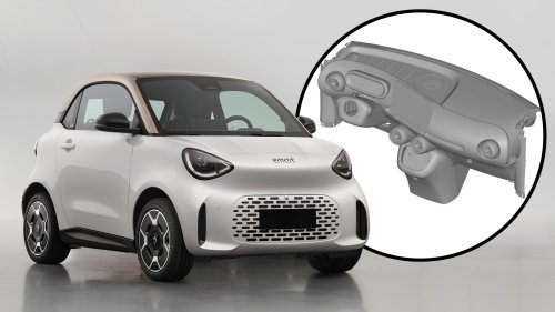 Smart #2 interior exposed in patent image with a large screen