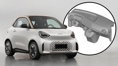 Smart, Smart #2 interior exposed in patent image with a large screen