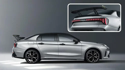 Lynk &amp; Co 03 with 268 hp gets a large carbon fiber adjustable spoiler in China