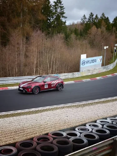 Xiaomi YU7 GT appears at Nürburgring undisguised with red paint, GT decals, aggressive aero