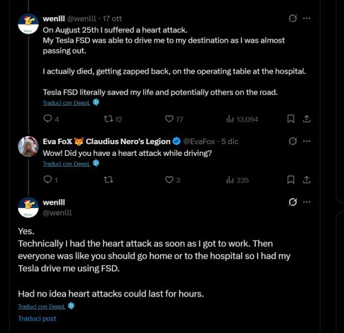 Tesla, Une Tesla à conduite autonome sauve le propriétaire d'une crise cardiaque