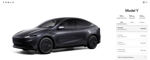 Tesla, Tesla Model Y Standard : La version réduite coûte 39 990 dollars