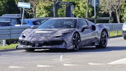 Hardcore Ferrari Spied Looking Like A Race Car For The Road