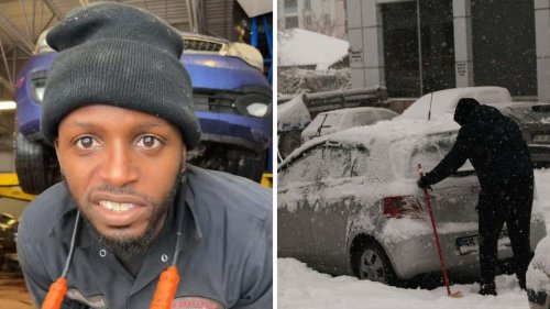 Mechanic Has To Work Outside While It's Snowing. So He Comes Up With A Creative Solution: 'My Father … Does This Too!’