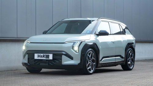 Kia, Kia EV3, Progressiv: Der Kia EV3 mit H&R-Tieferlegungsfedern