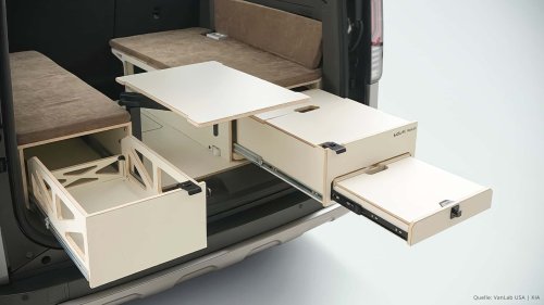 Kia, So wird der Kia PV5 in 5 Minuten zum vollwertigen Mini-Camper