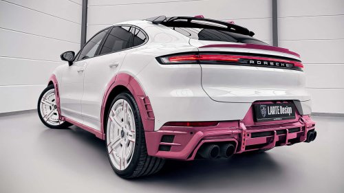 Larte presenta el Porsche Cayenne con un kit de carrocería de carbono rosa