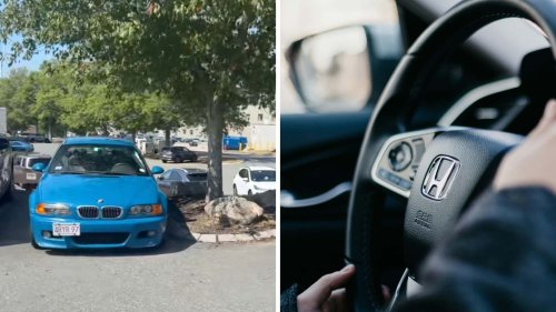 BMW Driver Pulls Into Parking Spot. Then a Honda Steps In