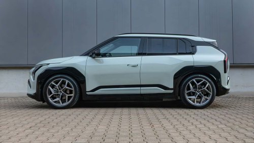 Kia, Kia EV3, Progressiv: Der Kia EV3 mit H&R-Tieferlegungsfedern