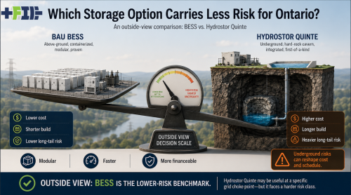 Hydrostor’s Underground Pumped Hydro Ontario Storage Plan Runs Into the BESS Benchmark
