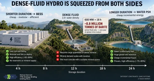 Dense-Fluid Pumped Hydro Works. Scaling It Is The Problem.