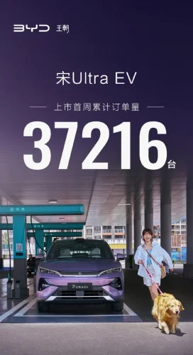 BYD Song Ultra EV racks up 37216 first-week orders on 5 min flash-charge promise