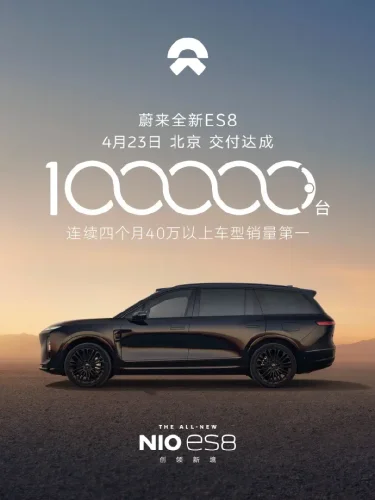 NIO 3rd gen ES8 hits 100,000 deliveries in 215 days, sets premium SUV record