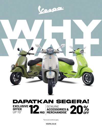 Promo Motor Promo PT Piaggio Indonesia April 2026: DISKON UNIT HINGGA RP 12 JUTA