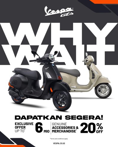 Promo Motor Promo PT Piaggio Indonesia April 2026: DISKON UNIT HINGGA RP 12 JUTA