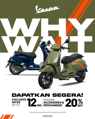 Promo Motor Promo PT Piaggio Indonesia April 2026: DISKON UNIT HINGGA RP 12 JUTA