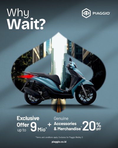 Promo Motor Promo PT Piaggio Indonesia April 2026: DISKON UNIT HINGGA RP 12 JUTA