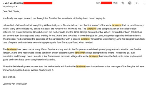 4 by Four Restorasi | Land Rover Series III 1984 – LAURENS LEGENDA SUMBA