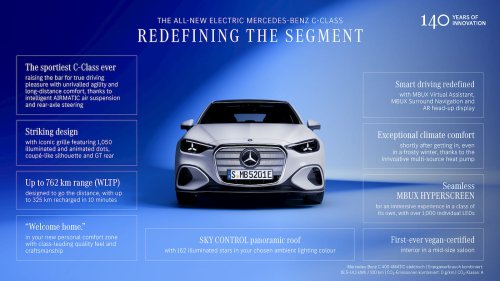 The Mercedes C-Class EV debuts with 473 miles range and huge screens