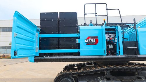 SANY SY375E excavator packs a SWAPPABLE 550 kWh battery