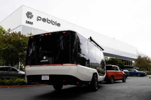 MINI, Pebble Flow electric RV towed by TELO's MINI-sized electric truck
