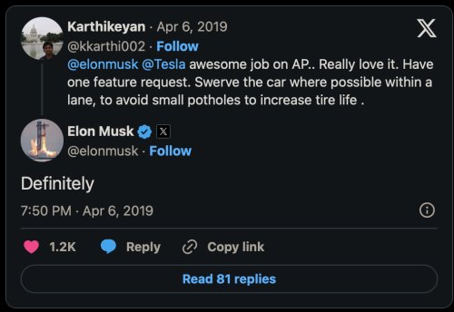 Tesla, Elon Musk, Tesla FSD can soon avoid potholes, says Elon Musk who said exactly that in 2019