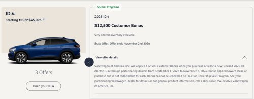 Volkswagen is clearing out ID.4 EVs with a $12,500 discount