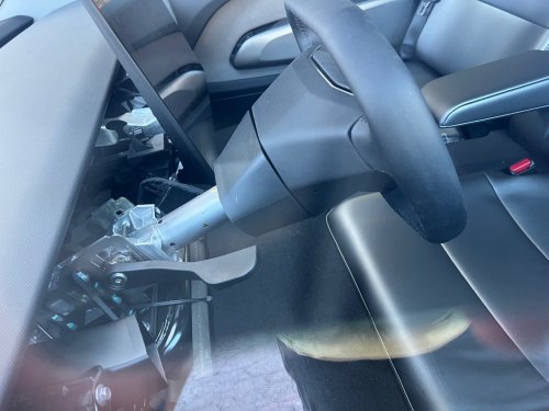 Tesla, Cybertruck, First look at Tesla Cybercab’s steering: a Cybertruck wheel bolted on