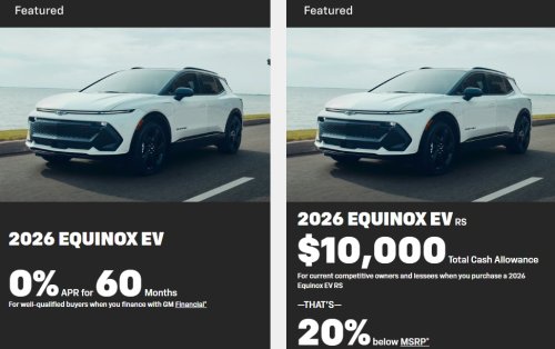 The Chevy Equinox EV is 20% off with a $10,000 discount