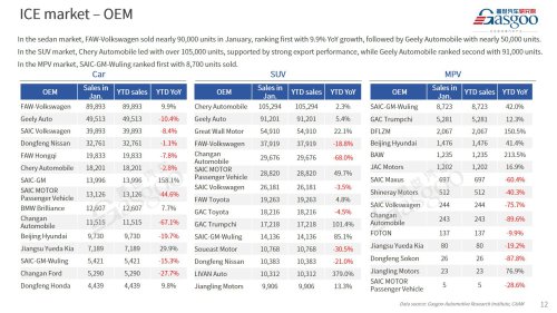 【January 2026】China Passenger Vehicle Sales Analysis