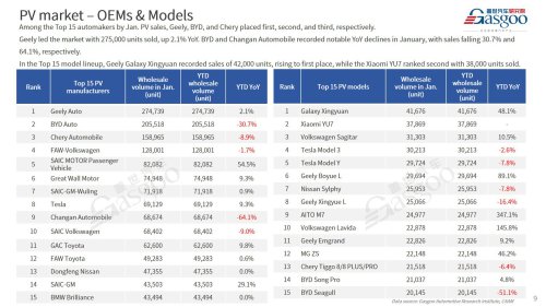 【January 2026】China Passenger Vehicle Sales Analysis
