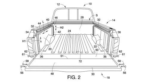 New Nissan Patent Reveals Interesting Split Roll-Up Tailgate for Trucks
