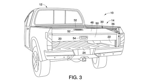 New Nissan Patent Reveals Interesting Split Roll-Up Tailgate for Trucks