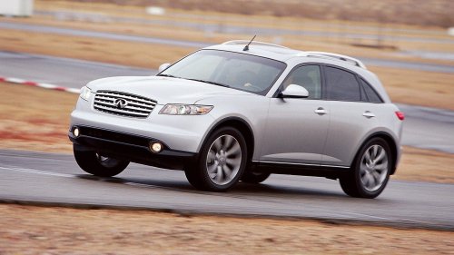 Porsche, Porsche Cayenne, BMW, BMW X5, Infiniti, Cadillac, 2003 Porsche Cayenne S vs. 2004 BMW X5, Infiniti FX45, and Cadillac SRX Comparison Test