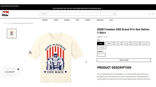 IndyCar Launches, Deletes Offensive T-Shirt From Its Online Store