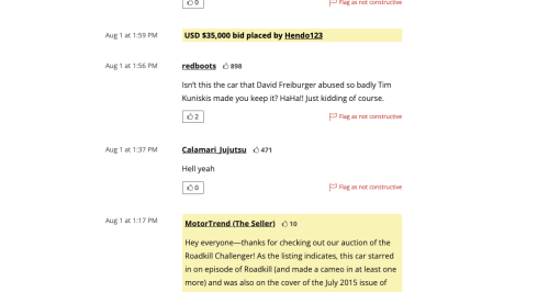 Dodge, Dodge Challenger, Dodge Challenger SRT Hellcat, Roadkill’s Busted-Up Dodge Challenger SRT Hellcat Is For Sale on Bring a Trailer