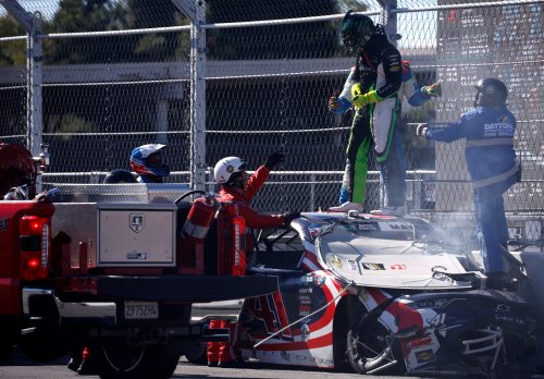 Huge Impact from Sam Mayer Destroys Wall in NASCAR's Naval Base Coronado Race, Collects 20+ Drivers