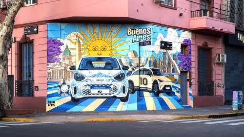 Smart, Smart Reveals Its New Tiny Two-Seater Through Hand-Painted Murals
