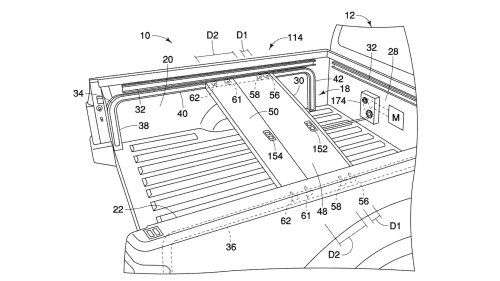 Nissan, New Nissan Patent Reveals Interesting Split Roll-Up Tailgate for Trucks
