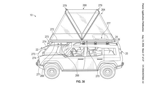 Ford Bronco Patent Reveals Sleeping Platform, Rooftop Tent, and Camping Features