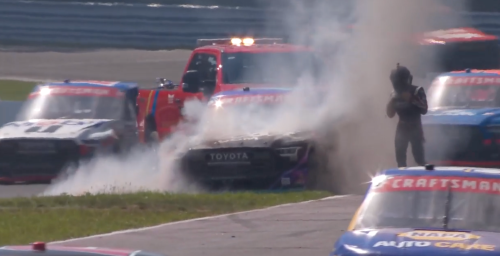 NASCAR's Annunziata Transported to Medical Facility After Truck Fire at Lime Rock Park