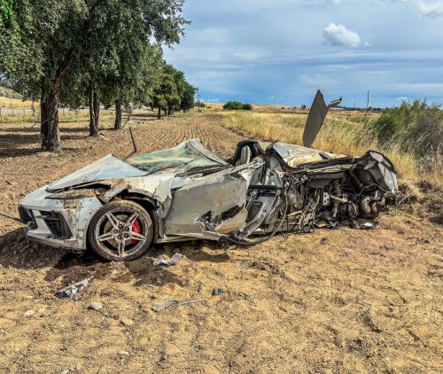 C8 Corvette Goes Flying 'Hundreds of Feet' in California Crash, Cops Cite 'Excessive Speed'