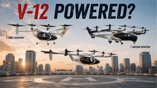 Hypercar Electric Motor Tech Teams Up With a Quad-Turbo Diesel V-12 to Boost eVTOL Range