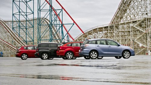 2006 Mazda3 vs. 2005 Toyota Matrix vs. 2007 Dodge Caliber vs. 2006 Chevrolet HHR Comparison Test