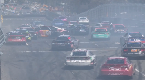 Race Favorites and Saturday's Winner Crash Battling for the Lead in NASCAR's Naval Base Coronado Race