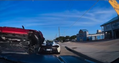 Toyota Tacoma Driver Crashes Into Nissan GT-R, McLaren 570S Spider
