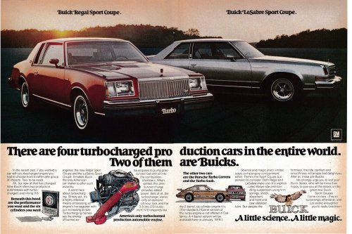 Four turbocharged production cars existed in 1978, and two of them were Buicks