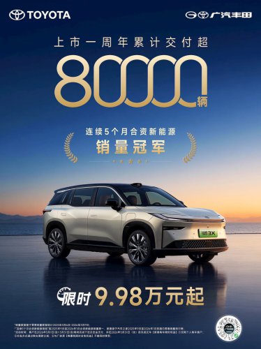 Toyota's $15K EV surpasses 80,000 deliveries in China in one year